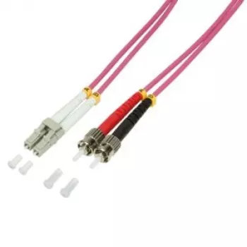 Logilink šviesolaidinis jungiamasis laidas LC OM4 į ST, 3 m, 50/125 µm, halogenų neturintis, violetinis (FP4LT03)