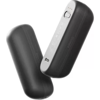 Nešiojamas šildomas rankų šildytuvas Ocoopa UT2s Mini – 2600 mAh kišeninis šildytuvas, aliuminis, juodas