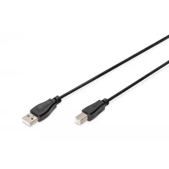 Assmann USB jungiamasis laidas, tipas A - B, M/M, 1,8 m, USB 2.0, UL, juodas (AK-300102-018-S)