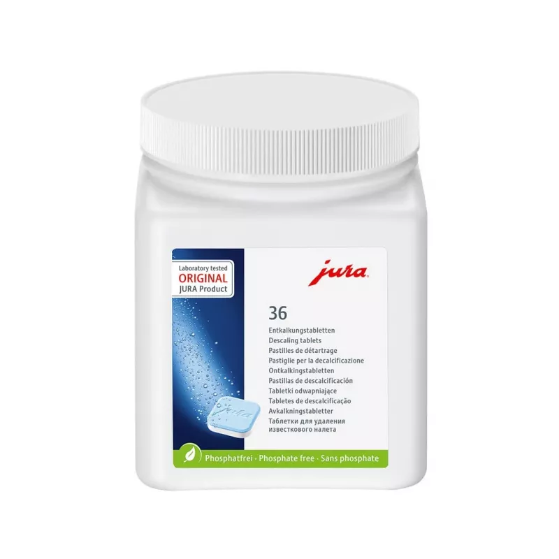 Valymo tabletės JURA Descaler 70751 kavos aparatams, 36 vnt. plastikiniame indelyje