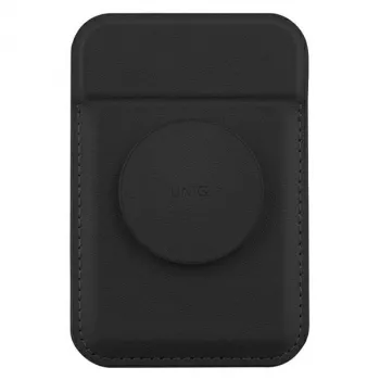 Magnetinė kortelių piniginė UniQ Flixa – suderinama su MagSafe, juoda (jet black)