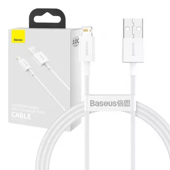 Baseus CALYS-A02 USB A – Lightning laidas, 1 m, baltas
