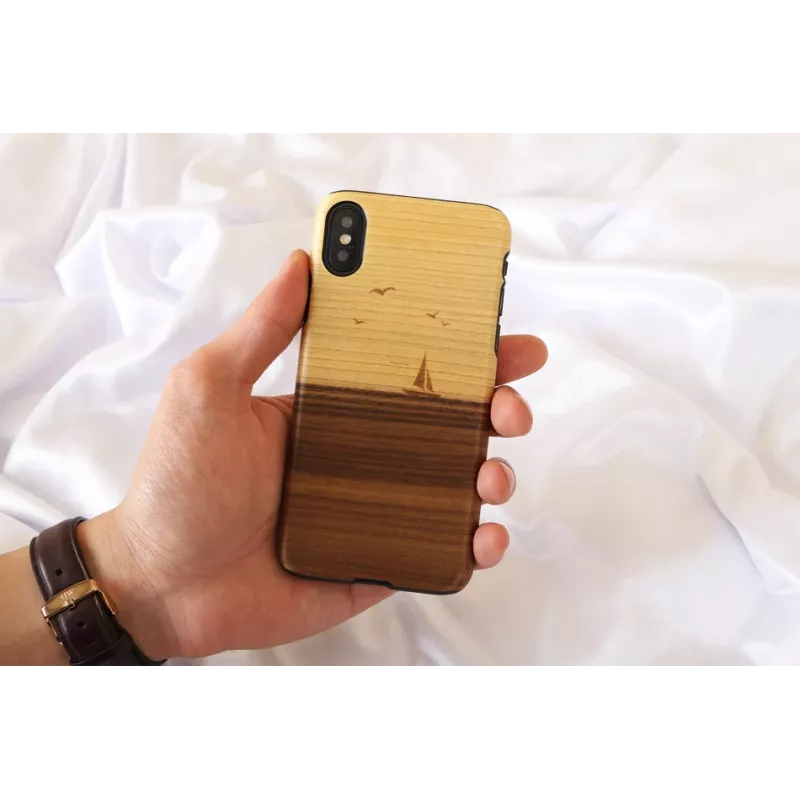 Dėklas iPhone X/XS man and wood modelis mare, juodas