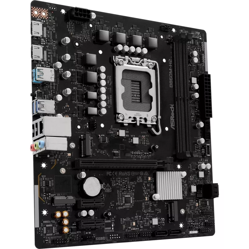ASRock B860M-H2 DDR5 LGA1851 Micro-ATX pagrindinė plokštė