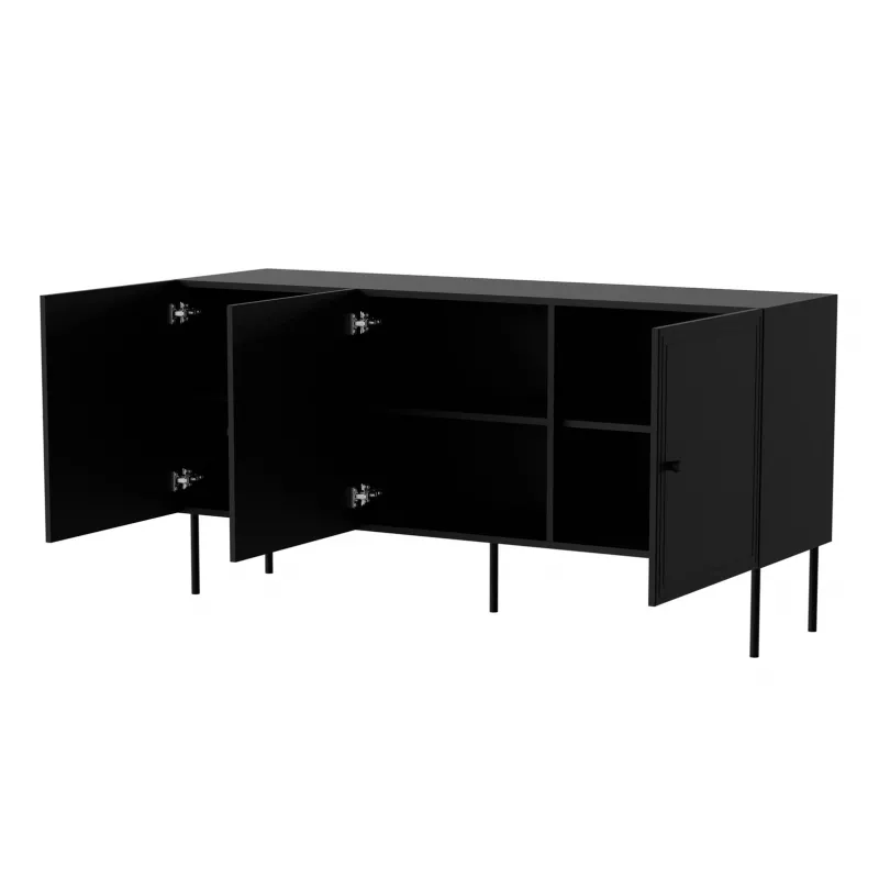Cama 3D komoda PALAZZO BIS 151x40x75 matinis juodas