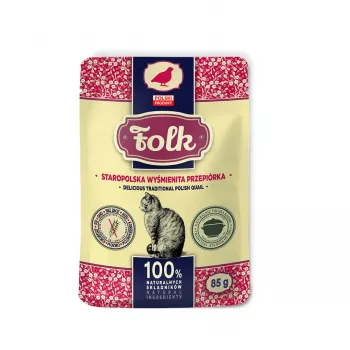FOLK Delicious tradicinis lenkiškas putpelis – šlapias kačių maistas – 85g