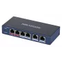 Hikvision DS-3E0106HP-E nevaldomas Fast Ethernet (10/100) PoE jungiklis, mėlynas