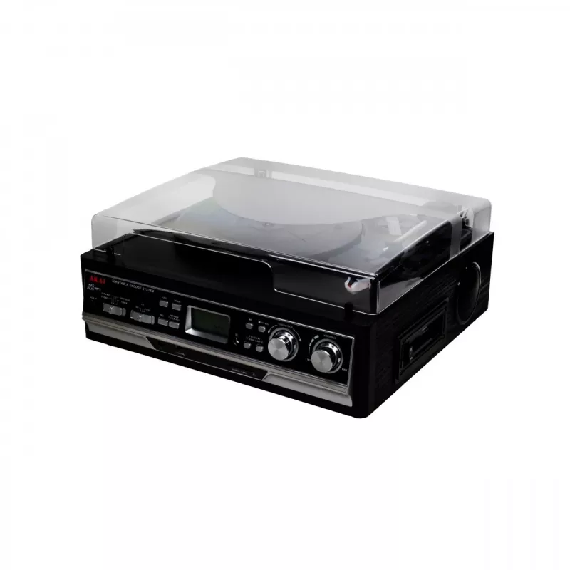 Patefonas AKAI ATT-15SE modelis ATT-300CC – diržinė pavara, rankinis valdymas, 33/45 aps/min
