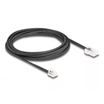 DeLOCK telefono kabelis RJ11 kištukas – RJ45 kištukas, juodas, 3 m