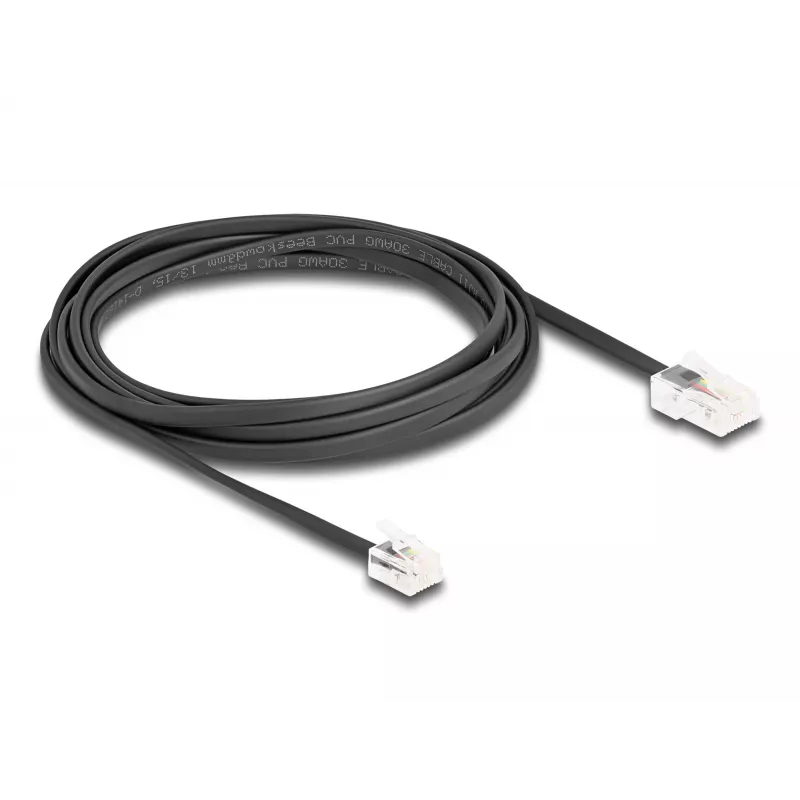 DeLOCK telefono kabelis RJ11 kištukas – RJ45 kištukas, juodas, 3 m