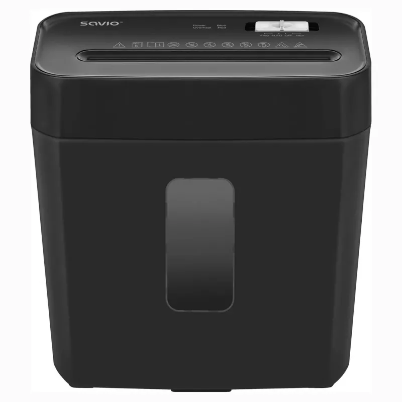 Popieriaus smulkintuvas SAVIO ND-01, kryžminis pjovimas 4 x 32 mm, 11 L krepšelis, 230 W, juodas, 72 dB