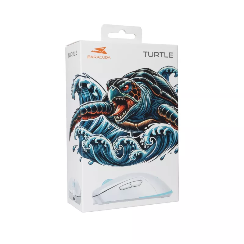 Pelė Baracuda Turtle BGM-122 balta TURTLE-W