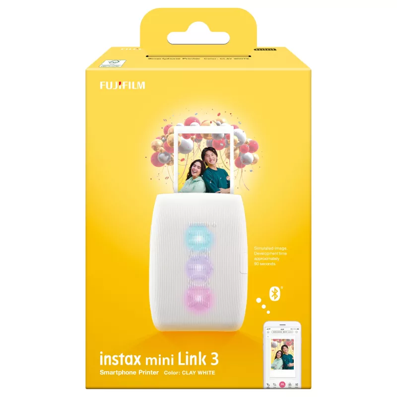 Nešiojamas momentinis spausdintuvas Fujifilm Instax Mini Link 3 Baltas Bluetooth nuotraukų spausdinimui iš išmaniojo telefono