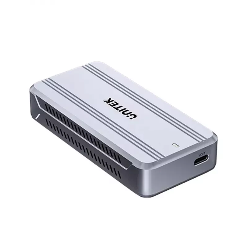 Unitek S1242AGY01-EU išorinis SSD korpusas USB4 40Gbps, M.2 NVMe, iki 8TB, aliuminis/plastikas, aktyvus aušinimas