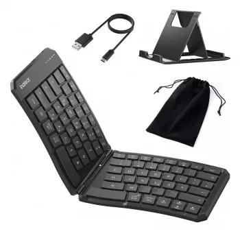Inateck N0131 viso dydžio išlenkta Bluetooth klaviatūra QWERTZ žirkliniai jungikliai juoda