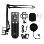 Mikrofonas MEDIA-TECH MT397S – laidinis, XLR jungtis, 20–20000 Hz, 150 Ω, -32 dB, 2,4 m laidas, stalinis stovas, juodas