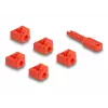 DeLOCK 20928 RJ-45 prievadų blokatorius, raudonas plastikas, 11 vnt.