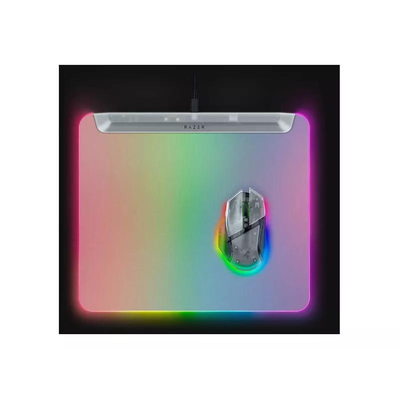 Žaidimų pelės kilimėlis Razer Firefly V2 Pro White – RGB apšvietimas, USB maitinimas, neslystanti bazė