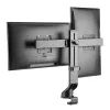 Monitorų laikiklis MACLEAN MC-854 dviem monitoriams 17–27 colių VESA 75x75 / 100x100, dviejų rankų tvirtinimas prie stalo