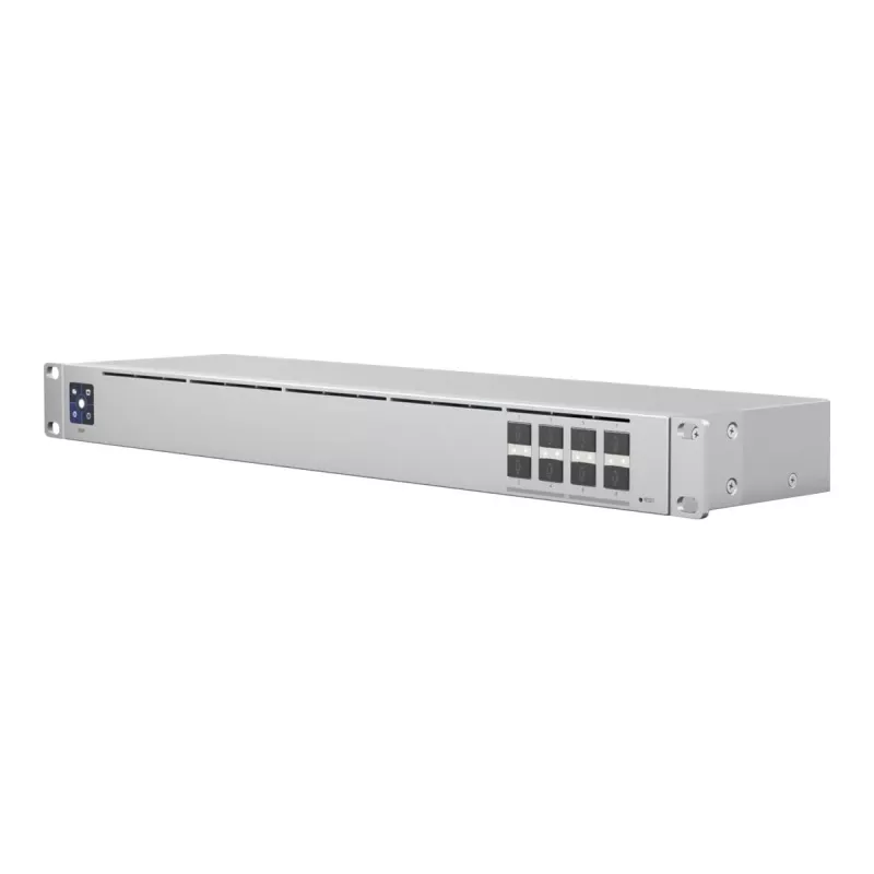 Valdomas L2 tinklo jungiklis UBIQUITI USW-Aggregation – 8 SFP+ prievadai, 10G palaikymas, be ventiliatoriaus, 1U stelažas, sidabrinis