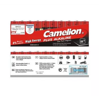 Vienkartinė baterija CAMELION LR6-SP10 AA šarminė 1,5 V, 10 vnt., 49,8 mm x 1,41 cm, 24 g