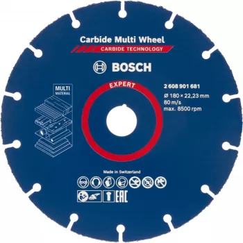 Pjovimo diskas Bosch EXPERT Carbide MultiWheel 180 mm, skylė 22.23 mm