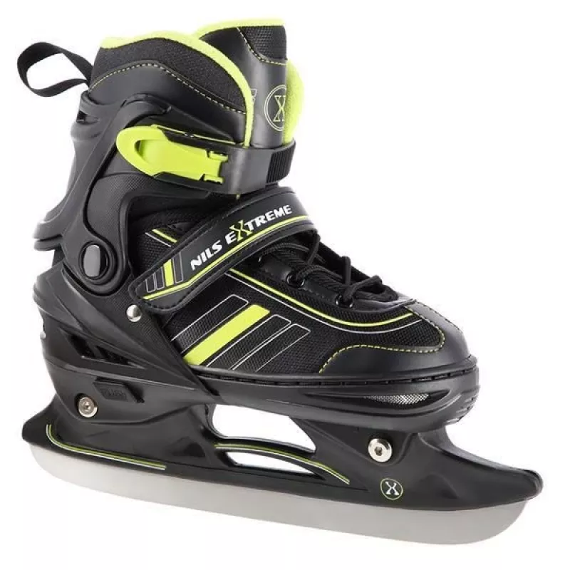 Nils Extreme NH18191 2IN1 riedučiai JUODA/LIME DYDIS L (39-43) su keičiamais ledo ritulio pačiūžų peiliukais