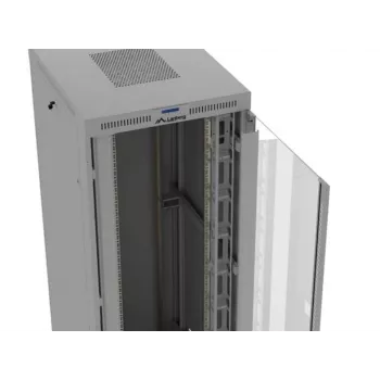 Stovimas serverio stovas LANBERG FF01-8047-12SL 47U 800x1000 mm pilkas su priekinėmis ir galinėmis stiklinėmis durelėmis bei vieta LCD ekranui