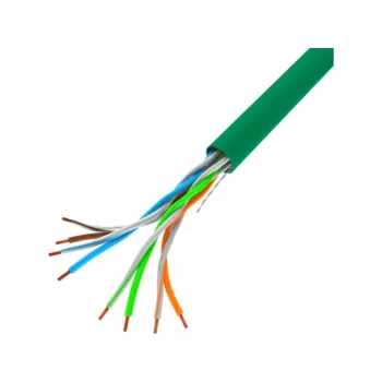 Tinklo kabelis LANBERG LCU5-10CC-0305-G U/UTP Cat5e 305 m žalias, 24 AWG, CCA, PVC apvalkalas