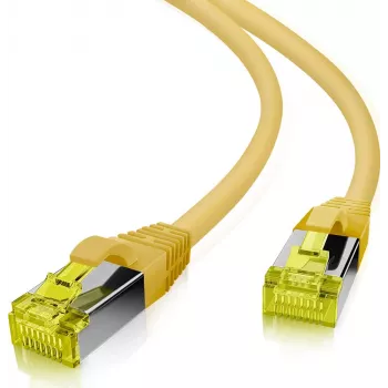Pataisinis laidas helos Cat 6a S/FTP 0,5 m, geltonas