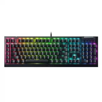 Razer BlackWidow V4 X mechaninė žaidimų klaviatūra, geltoni jungikliai, JAV išdėstymas, laidas, juoda