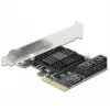 DeLOCK SATA PCI Express x4 kortelė 5 prievadų Low Profile