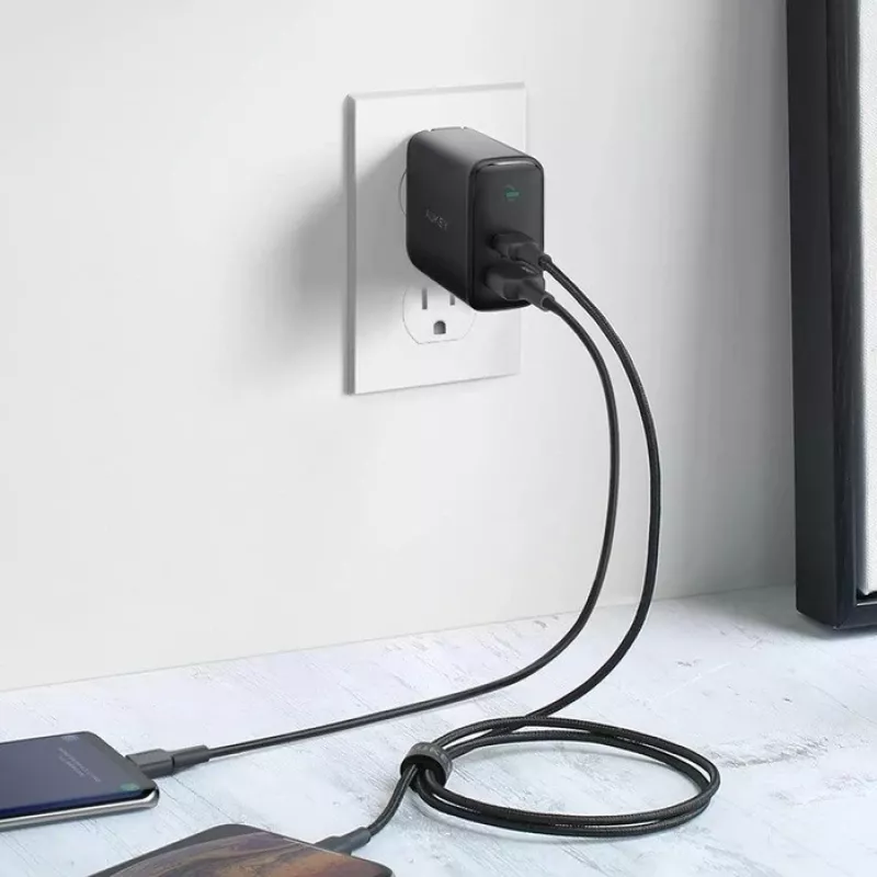 Sieninis įkroviklis 2xUSB Power Delivery (1xUSB A + 1xUSB C) 5.4A 30W Dynamic Detect PA-D1