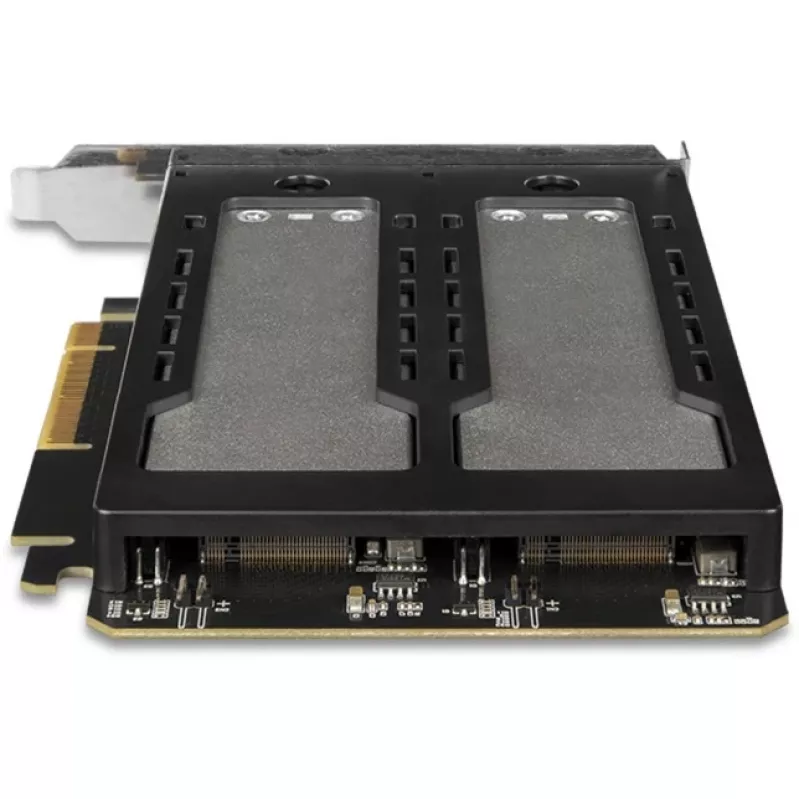 Mobilus laikiklis RAIDSONIC ToughArmor MB842MP-B — 2 išimami lizdai M.2 NVMe diskams, PCIe 4.0 x16