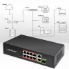 Ethernet Switch QOLTEC 52297 PoE RJ45 su PoE Uplink ir SFP prievadu