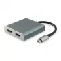 Equip USB Type-C į 2x HDMI adapteris, 3.2 Gen 1, USB-C, HDMI išvestis, 4096 x 2160 pikselių