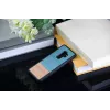 Dėklas Samsung Galaxy S9 Plus iš medžio ir polikarbonato – denim juoda