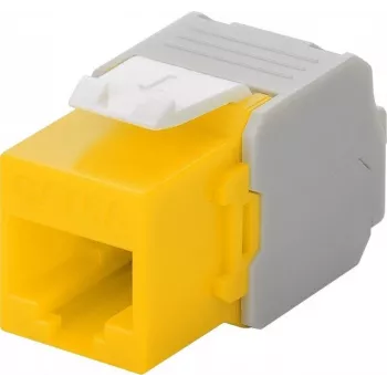 Wentronic Goobay CAT 6a KeyStone RJ45 lizdas, neekranuotas, 500 MHz, geltonai baltas (90691)