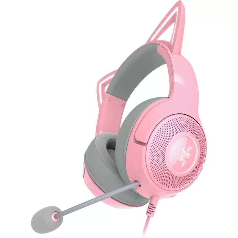 Laidinės ausinės ant galvos Razer RZ04-04730200-R3M1 — uždengiančios ausis, 1,3 m laidas, 353 g, rožinė