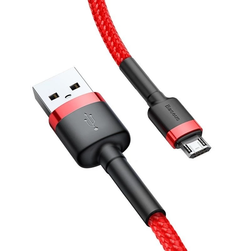 USB laidas Baseus CAMKLF-C09 2m USB A Micro-USB B Raudonas