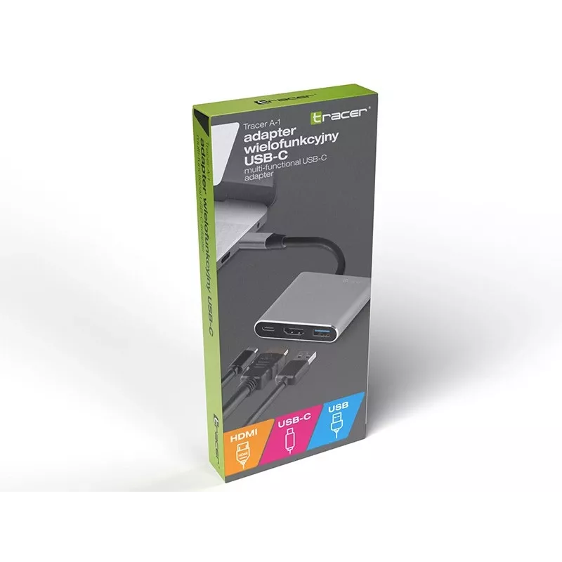 Adapteris TRACER A-1, USB-C į HDMI 4K, USB 3.0, PD 100W