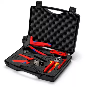 Kabelių užspaudimo replių rinkinys Knipex 97 91 04 V01 pilka oranžinė raudona 5 vnt.