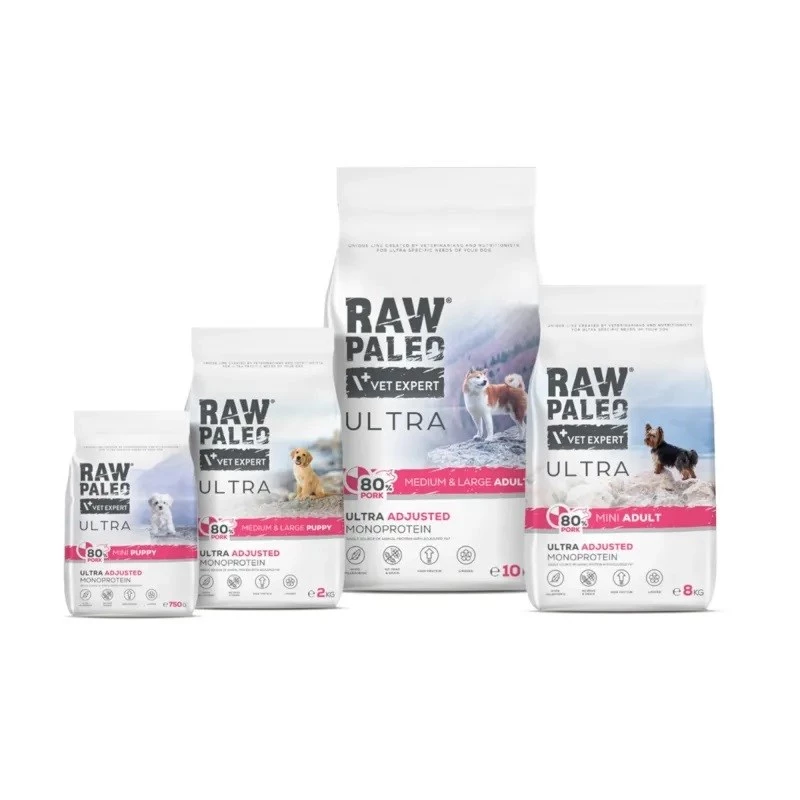 RAW PALEO Ultra Pork Medium & Large Adult - sausas šunų ėdalas - 10kg