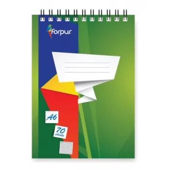 Sąsiuvinis su spirale Forpus, A6/70, languotas 0723-004