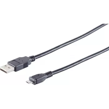 USB laidas S/CONN 14-11045 3m USB A Micro-USB B juodas