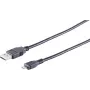 USB laidas S/CONN 14-11045 3m USB A Micro-USB B juodas