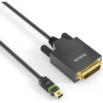 PureLink Ultimate Series ULS2100 - Adapterio laidas - Single Link - Mini DisplayPort (M) su užraktu į DVI-D (M) su sraigtiniu fiksavimu - DisplayPort 1.2 - 1 m - Apvalus, 2K palaikymas - Juoda