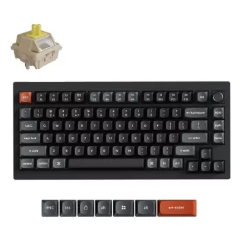 Mechaninė klaviatūra Keychron V1 Ultra 8K — 75% formata, QWERTY, Bluetooth, RGB, Juoda