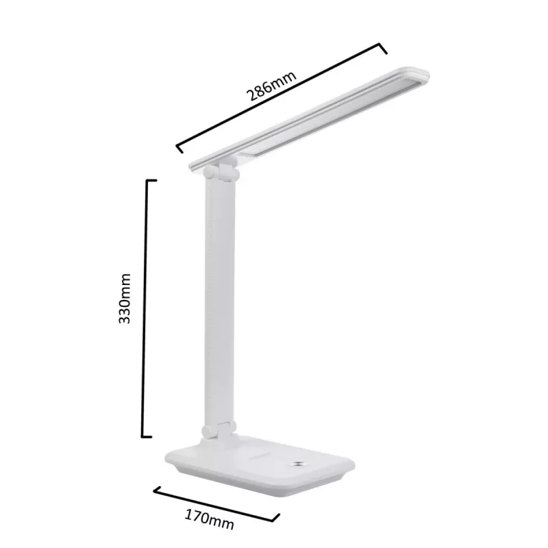 LED stalinė lempa MACLEAN MCE614W 9W, balta, reguliuojamas polinkis ir reguliuojamas ryškumas