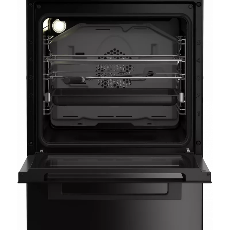 Indukcinė viryklė su elektrine orkaite Beko FSM59305BDT, 60 L, 50 cm, juoda, A energijos klasė, 4 zonų indukcinė kaitlentė su boost